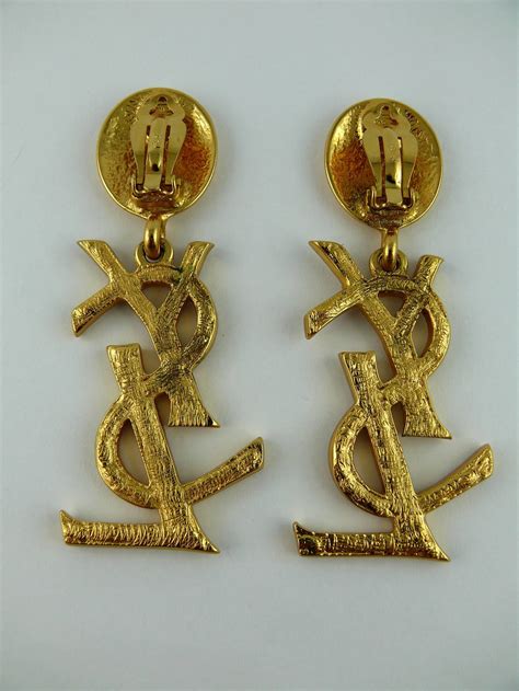 gold ysl earring|YSL earrings vintage.